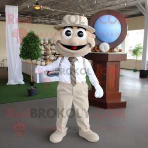 Beige golfbal mascotte...