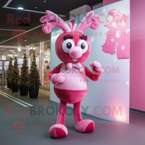 Roze rendier mascotte...