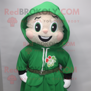 nan Bunch Of Shamrocks mascot costume character dressed with a Windbreaker and Shawl pins
