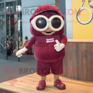 Maroon Oyster maskot kostym...