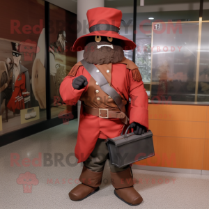 Rust Civil War Soldier mascot costume character dressed with a Jacket and Clutch bags