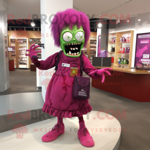 Magenta zombie mascotte...