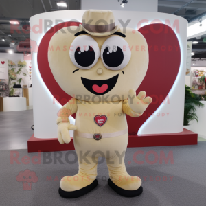 Beige hjerte maskot kostume...