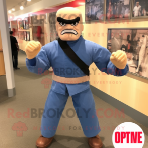 nan Gi Joe mascot costume character dressed with a Chambray Shirt and Foot pads