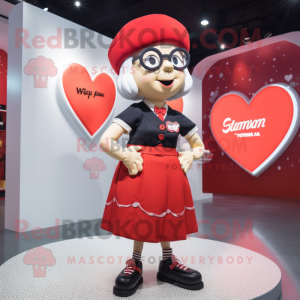 nan Heart mascot costume character dressed with a Shorts and Berets