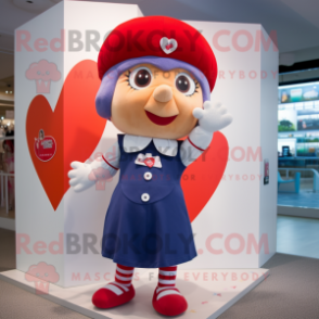 nan Heart mascot costume character dressed with a Shorts and Berets