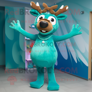 Teal Reindeer mascotte...