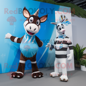 Himmelblå Okapi maskot...