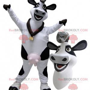 Gigantyczna biało-czarna maskotka krów mlecznych -