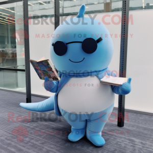 Sky Blue Narwhal mascotte...