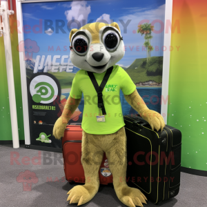 Lime Green Meerkat mascotte...