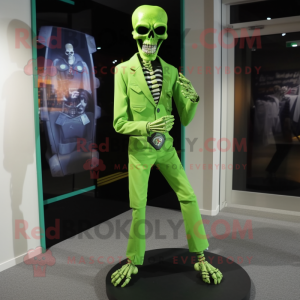 Lime Green Skull maskot...