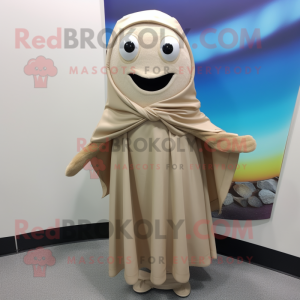 Beige torske maskot kostume...