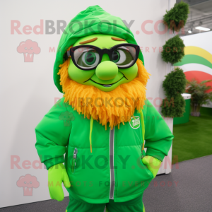 Limegrøn Leprechaun maskot...