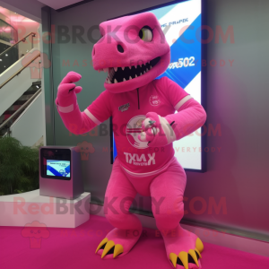 Postava maskota Pink T Rex...