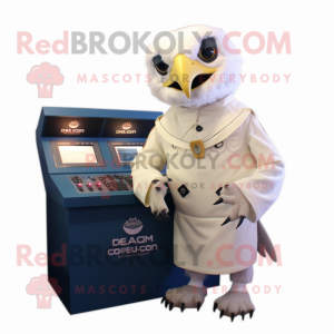 Cream Falcon maskot kostyme...