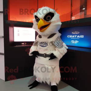 Cream Falcon maskot kostume...