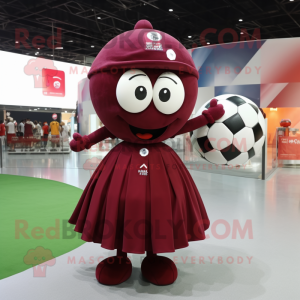 Maroon Soccer Ball maskot...