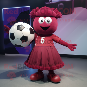 Maroon Soccer Ball maskot...