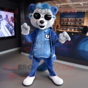 Blue Badger maskot kostume...