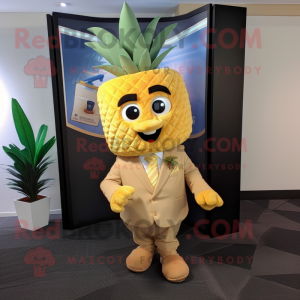 Tan Pineapple maskot kostym...