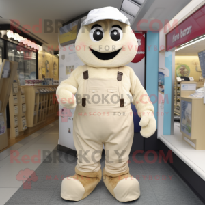 Beige Glass maskot kostym...