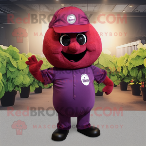 Maroon Grape maskot kostym...