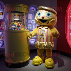 Gold Gumball Machine maskot...