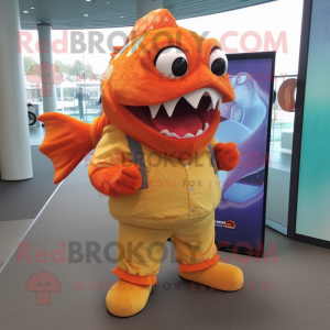 Oranje Piranha mascotte...