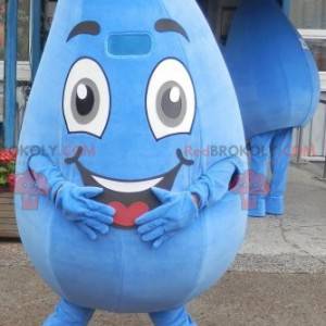 Reusachtige en lachende waterdruppelmascotte. Water mascotte -