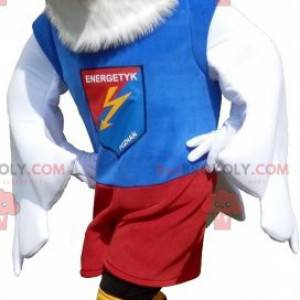 Eagle mascotte gekleed in een sportuitrusting. Vogel mascotte -