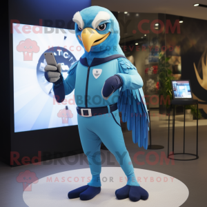 Sky Blue Hawk maskot drakt...