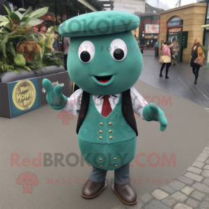 Teal groene bonen mascotte...