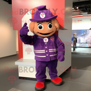 Purple Fire Fighter maskot...