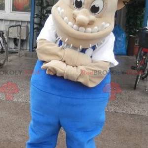 Troll mascotte met een Vikinghelm. Schepsel mascotte -