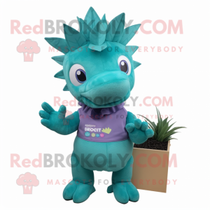 Teal Stegosaurus mascotte...