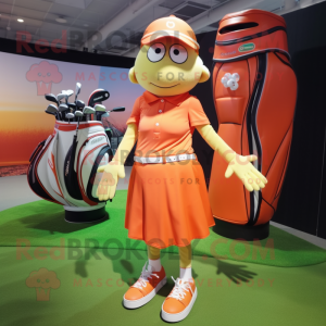 Orange Golf Bag maskot...