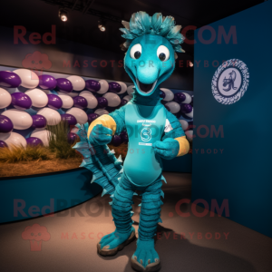 Teal Sea Horse mascotte...