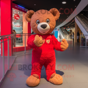 Röd Teddy Bear maskot...