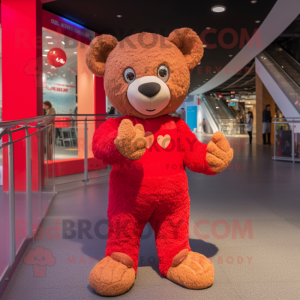 Roter Teddybär Maskottchen...