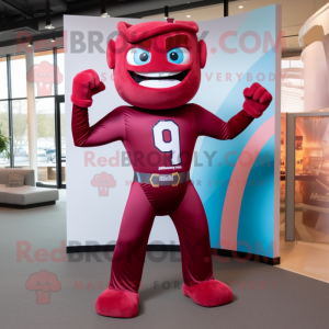 Maroon Superhelt maskot...