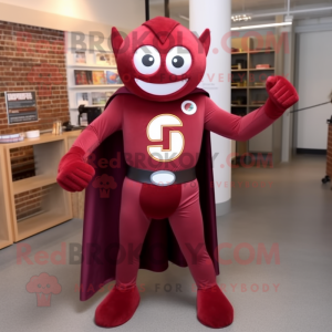 Maroon Superhero mascotte...