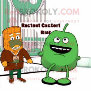 Rust Cucumber mascot costume character dressed with a Swimwear and Ties