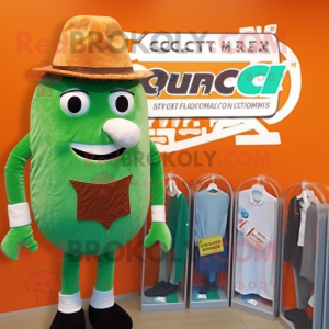 Rust Cucumber mascot costume character dressed with a Swimwear and Ties