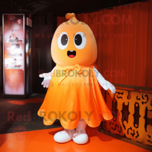 Orange Ghost maskot kostym...