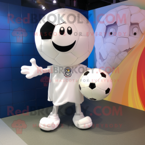 Hvit fotball maskot drakt...