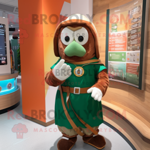 Rust Irish Flag mascot costume character dressed with a Wrap Dress and Bracelet watches