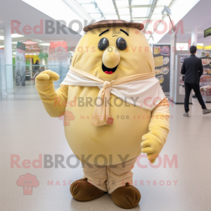 Beige Potatis maskot kostym...