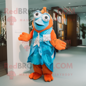 Cyan Clown Fish mascotte...