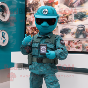 Teal Army Soldier mascotte...